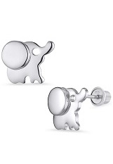 elegant elephant sterling silver baby earrings